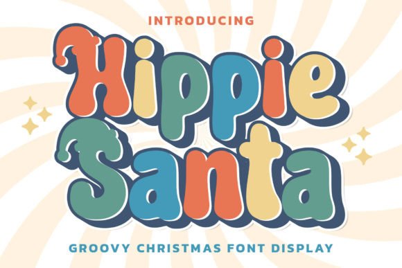 Hippie Santa Font: Retro Display Type for Crafts