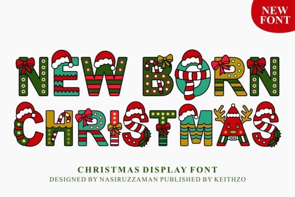 New Born Christmas: A Festive Display Font for Playful Branding